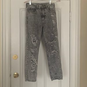 American Eagle Black Stonewashed Ripped Jeans